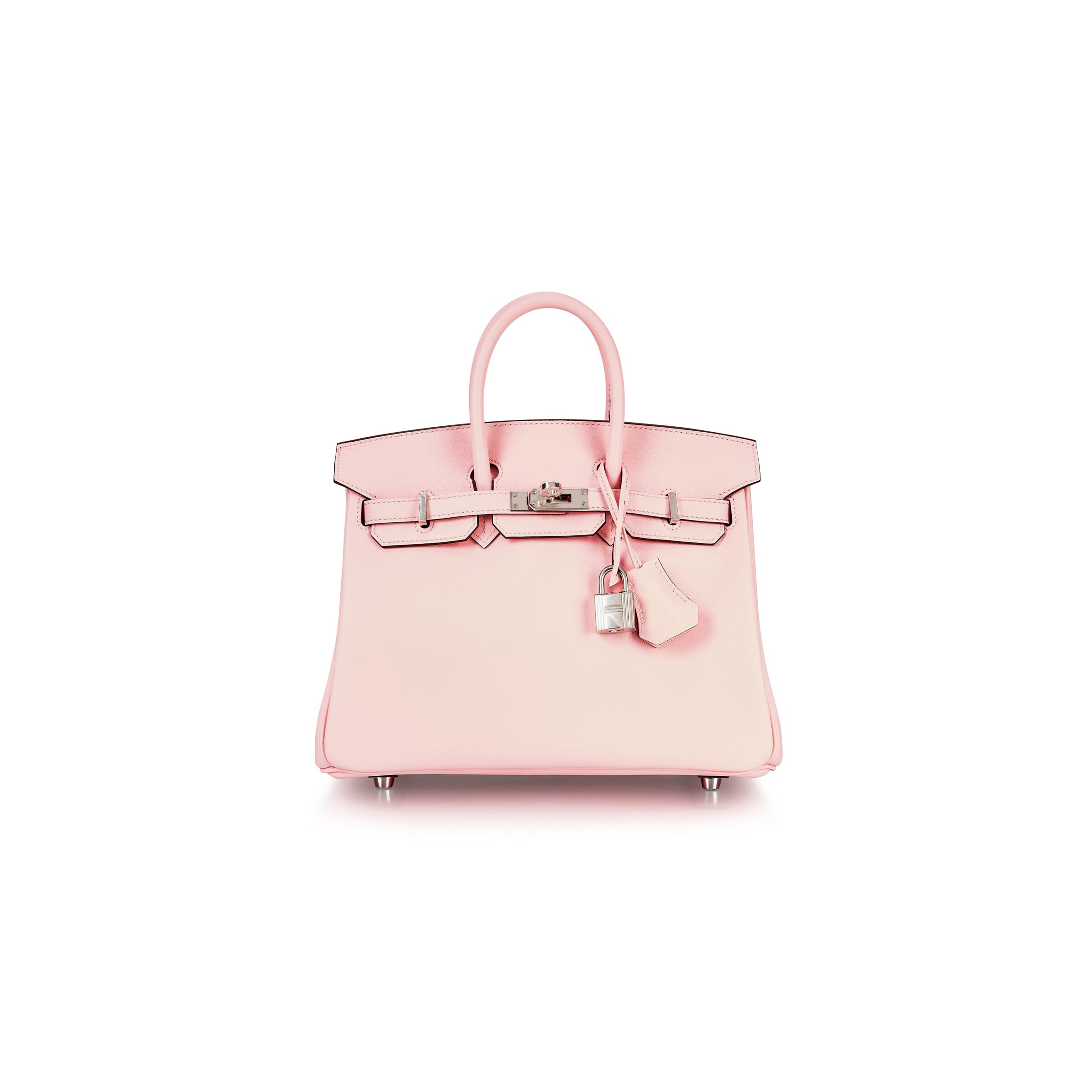 HERMES ROSE SAKURA SWIFT BIRKIN 25 SILVER BUCKLE 1487913 (25*20*13cm)